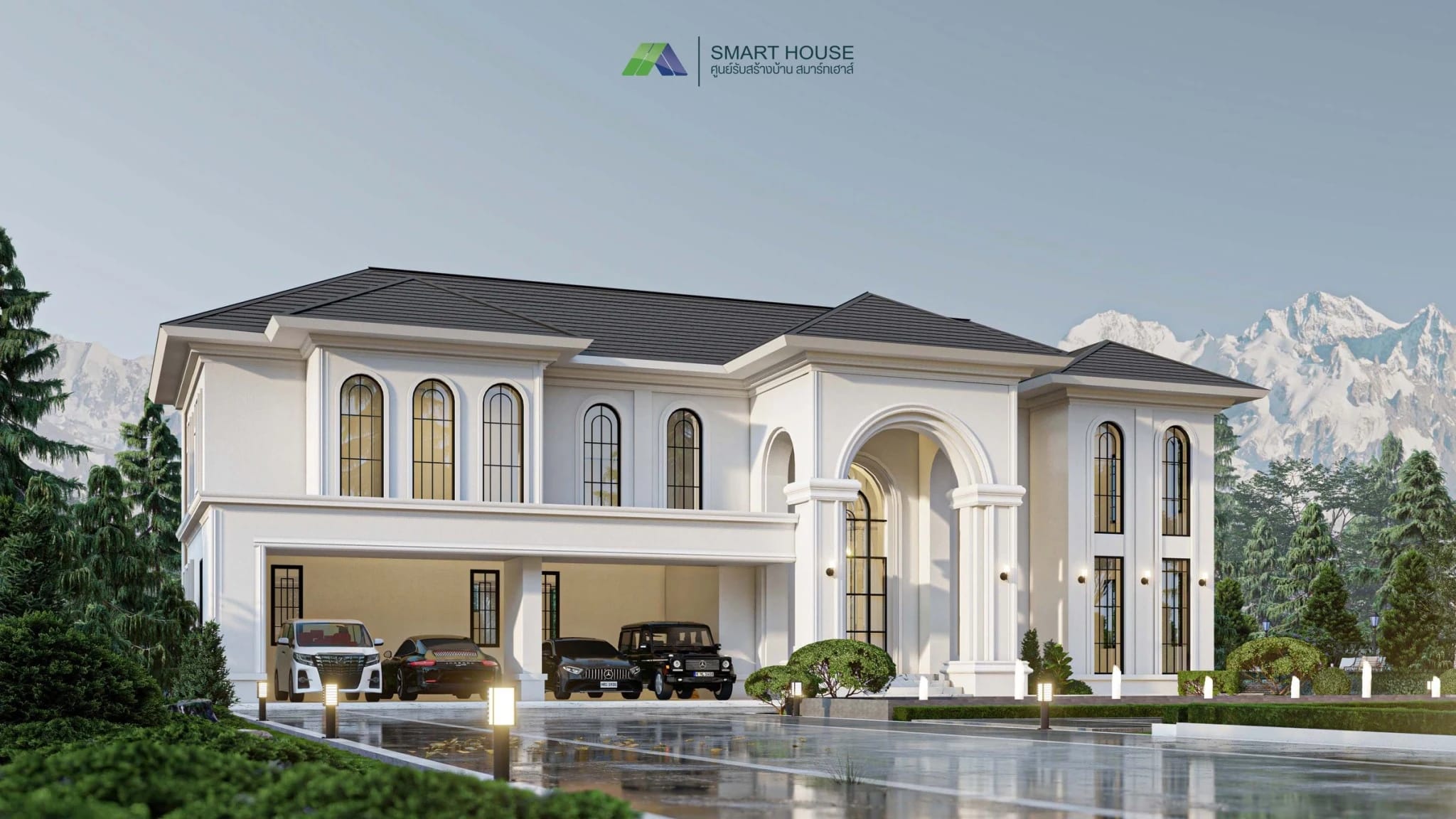 แบบบ้าน Emmaline 01 สไตล์Contemporary 2 ชั้น 5 ห้องนอน สร้างบนที่ดินของคุณ โดย SMART HOUSE รับสร้างบ้านมหาสารคาม